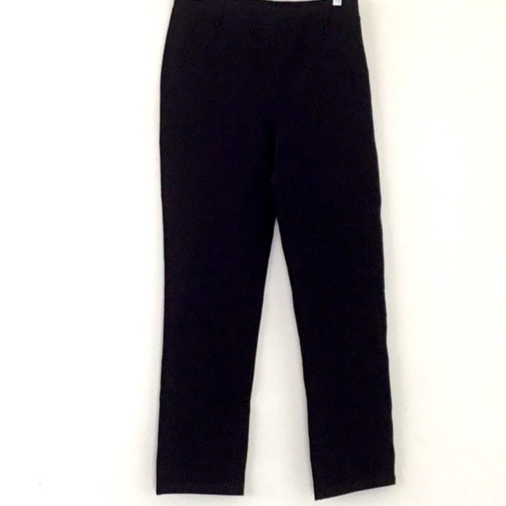 Quince Ultra Stretch Ponte Straight Leg Pants, Black. Career, Casual, Comfort. - Picture 2 of 11